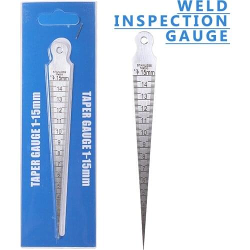 1X Taper Inch And Metric Welding Gauge Gage Test Ulnar Welder Inspection Stainless Steel Welding Precision Measuring Gauge