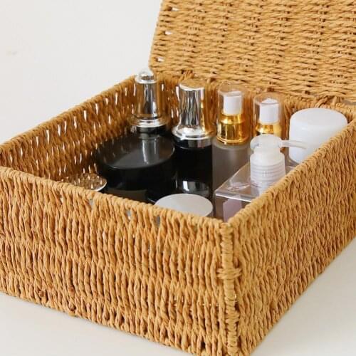 2021 Storage Box Durable Handmade Sturdy Rattan Storage Basket for Home organizer box Tissue Box Home Storage органайзер Hot