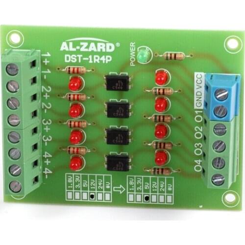 5V to 24V PLC Signal Converter Level Voltage Board 4Bit Opto