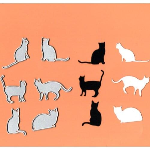 6Pcs Cats Metal Cutting Die Stencil Template for DIY Embossing Paper Album Gift Cards Making Dies Scrapbooking New Arrive 2019