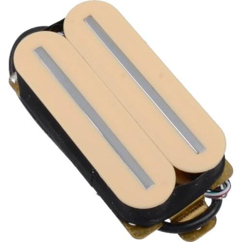 ALLMusic Electric Guitar Humbucker Dual Coill Dual Rail Guitar Pickup with 57mm Steel Pole Ivory