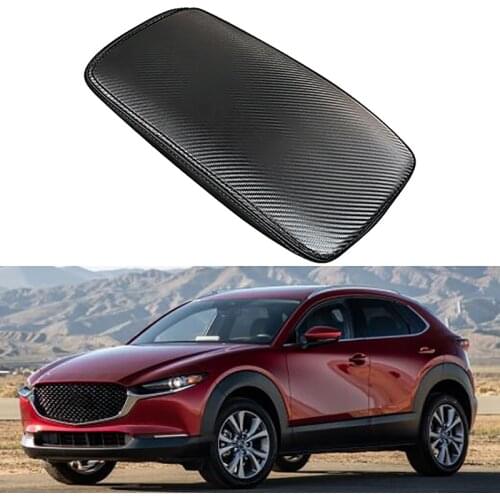 Car Carbon Fiber Center Console Leather Armrest Cover for Mazda CX-30 CX30 2020 Car Styling