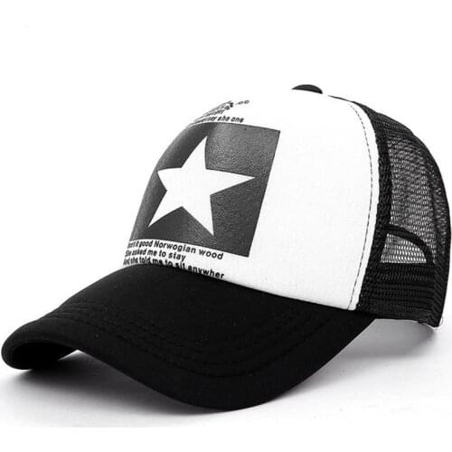 Five-Pointed Star Baseball Cap Mesh Breathable Hat Women And Men Summer Snapback Bone Hats Unisex Outdoor Pentagram Printing Cap