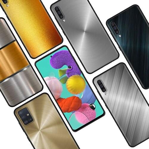 Dark Brushed Metal Texture Phone Case for Samsung Galaxy A51 A71 A21s A12 A31 A41 A32 A02s A11 A72 A52 A42 5G A01 A91 Cover