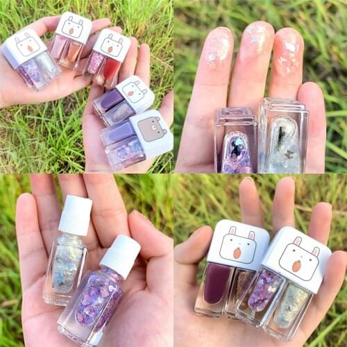 Dual-color Nail polish Semi Permanent Hybrid Varnish Gel polish Non uv Color Manicure Primer Top Coat Glitter Nail Art Quick Dry