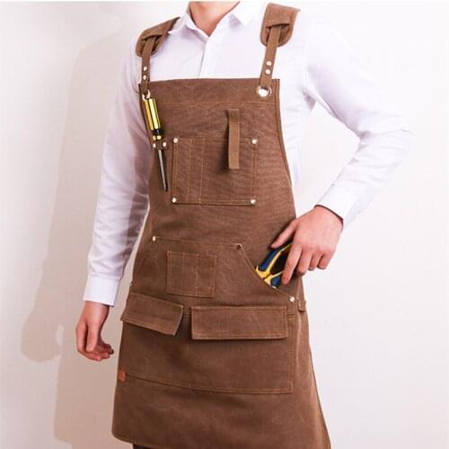 Coffee Gardening Woodworking Baking Barber Restaurant Waiter Unisex Work Aprons Uniform for Women Men Fashion Canvas Apron