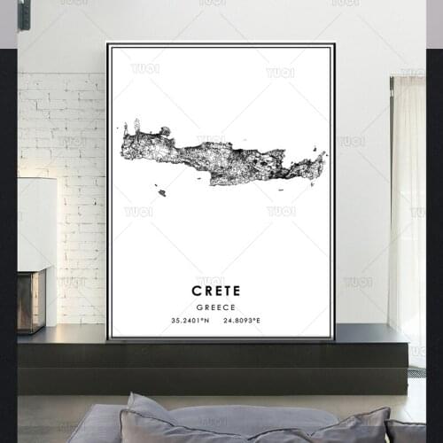 Map print poster canvas poster canvasWorld Map grete Black White MapPoster Picture Art