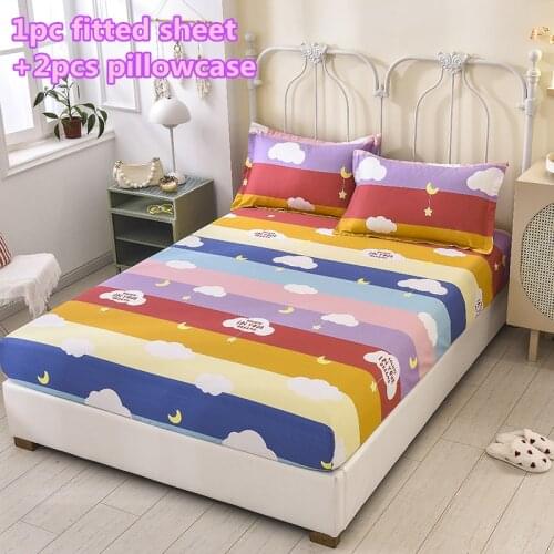 Pineapple strawberry Fitted Sheet Mattress Cover set Four Corners With Elastic Band Bed sheet twin full queen king bedclothes