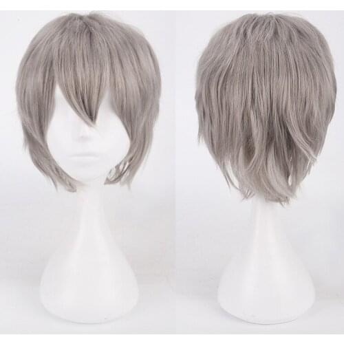 30cm Short Straight Cosplay Hair for Man Boys Anime Costume Party Heat Resistant Synthetic Headwear