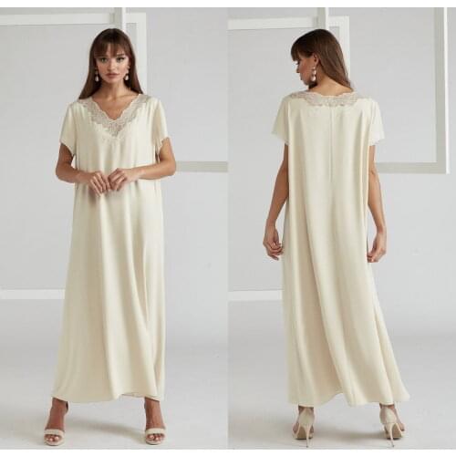 Summer New Evening Dresses V Neck Short Sleeves Lace Chiffon Birthday Party Bridal Knee-Length Gowns A Line Maternity Dress