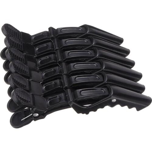 Mayitr 6pcs Black Matte Sectioning Clips High Quality Clamps Hair Grip Hairdressing Salon Hairpin Grip For Styling Tools