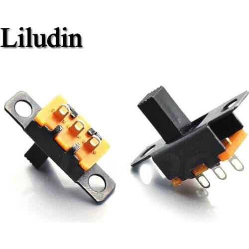 20PCS 50V 0.5 A Mini Size Black SPDT Slide Switch for DIY Power Electronic Projects SS12F15 on-off Toggle Switch Handle 6mm