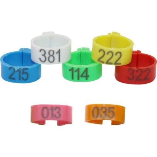 NO. 1-500 Digital Foot Buckle Ring 16mm Poultry Identification 7 colors ring Farm Chicken coop Feeding supplies 500 Pcs