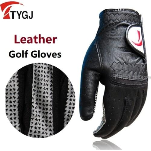 1Pcs Golf Gloves For Men Genuine Leather Golf Gloves Left Hand/ Right Hand Man Mittens Breathable Non-Slip Wearable Sunscreen