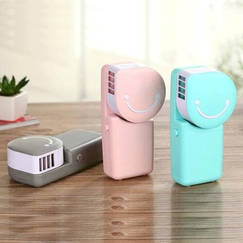 Mini Fan Handheld Smiley Face Fan 600mAh Rechargeable Summer Outdoor Radiator USB Children Fan Gift For Students