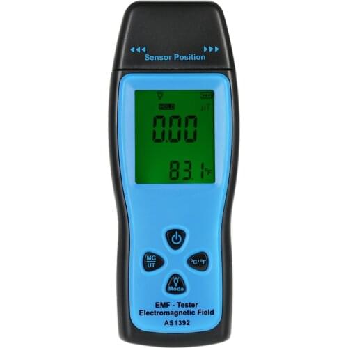 SMART SENSOR AS1392 Handheld Mini Digital LCD EMF Tester Electromagnetic Field Radiation Detector Meter Dosimeter Tester Counter
