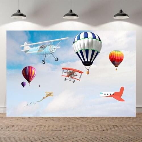 Seekpro Photography Background sky cloud balloon party cartoon kids happy birthday party baby shower Backdrop Photo Photocall