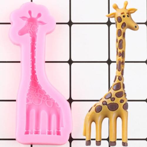 Giraffe Silicone Mold Animals Baby Birthday Chocolate Cupcake Fondant Cake Decorating Tools Cookie Baking Molds Candy Clay Mould