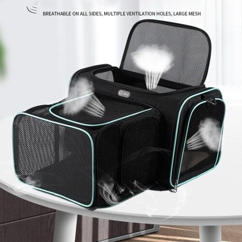 Pet Cat Carrier Bag Unilateral Expandable Backpack Breathable Shoulder Bag For Small Dogs Cats Portable Carrying Pet Supplies