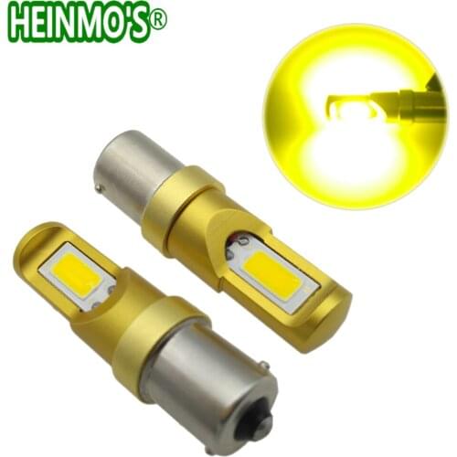 20W Amber Yellow COB 1156 7506 7528 BA15s P21W LED Bulbs No Resistor Required For Front Turn Sign Lights DRL Brake Stop Lamp