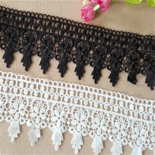 HOT Luxury Water Soluble Embroidery Tulle Lace Ribbon DIY Skirt Hem Accessories Clothing Fabric Church Wedding Decoration