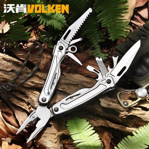 Mack Walker Outdoor Pocket Tools Multi Plier with Screwdriver Bottle Opener Wood SAW and Carry Pouch for Camping and Survival