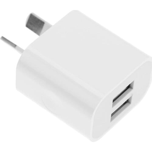ALLOET AU Plug Dual USB Ports Mobile Phone Charger Fast Charging 5V 2A Output Power Adapter Travel Wall Plug For iPhone Xiaomi
