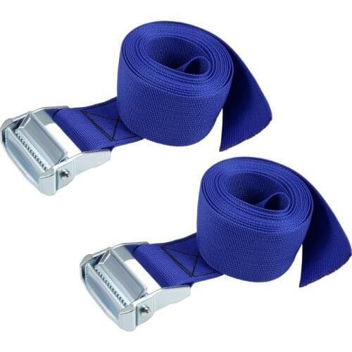 Uxcell 3Meters x 5cm Lashing Strap Cargo Tie Down Straps w Cam Lock Buckle 500Kg Work Load, Blue, 2Pcs