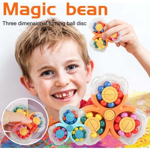 Rotating Magic Toys Relieving Stress Fingertip Toys Kids Adults Decompress Magic Bean Funny Anti Stress Fidget Spinner Toys