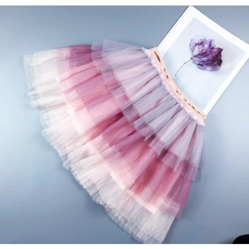 3-8 Y Baby Girls Tutu Skirts 2021 New Summer Kids Fashion Net Yarn Skirts Korean Pleated Cake Skirt for Girls Childrens Clothes