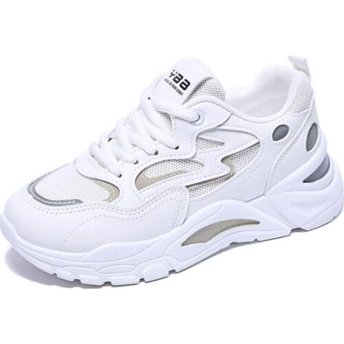 2021 spring Sneakers Women Thick Bottom Daddy Shoe Thick Bottom Round Toe Breathing Leisure Female Vulcanize Shoes