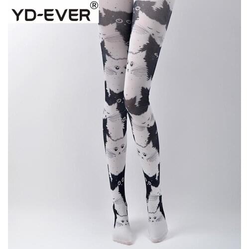 Original Designer Big Cat women cartoon tights Pattern Jacquard Spring Autumn Cute Tide Thin Cotton Hip Buttock girl tights