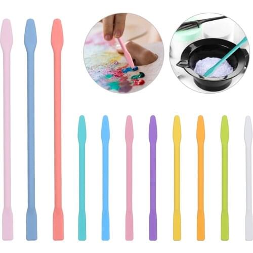 Colorful Silicone Stir Stick Portable Face Mask Stirring Rod Epoxy Resin Jewelry DIY Makeup Tool Home Travel Random Use Tools