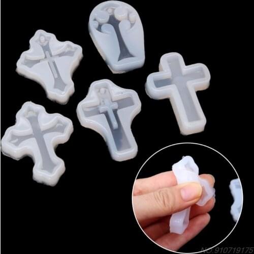 5PCS Cross Silicone Resin Mold For Jewelry Making Casting Mould Craft DIY Tools D14 20 Dropshipping
