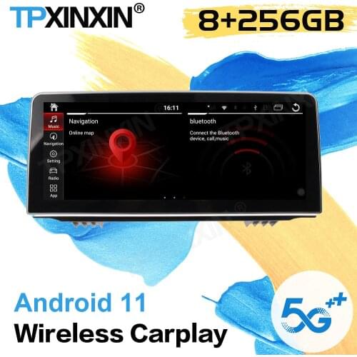 256G Carplay 1 DIN Car Radio Receiver Android 11 Auto For BMW X5 X6 E70 2014 2015 2016 2017 2018 2019 GPS Video Player Head Unit
