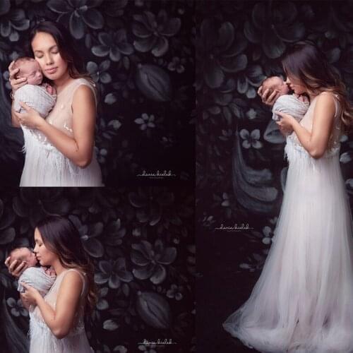 Ostrich Feather Pregnant Women Bathrobe Sexy Illusion Nigh Robes Mermaid Gown Pregnancy Dress Baby Shower Photography Prop