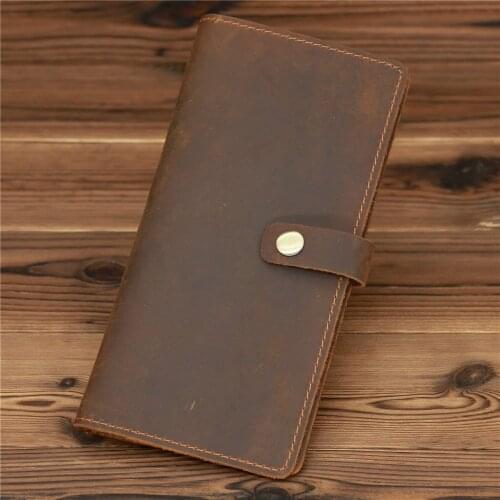 Long Wallets Genuine Leather Men Wallet Vintage Male Purse carteira feminina