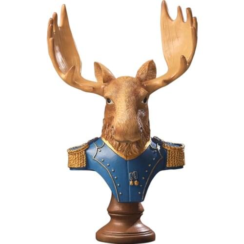 EUROPEAN DEER HORSE HEAD ANIMAL LIVING ROOM PORCH WINE CABINET RESIN DECORATIONS OFFICE DESK SURFACE PANEL STUDY DECORATION