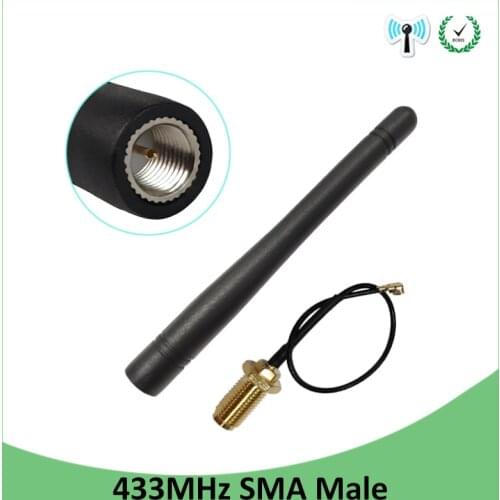 2pcs 433MHz antenna 3dBi SMA Male Connector antenne 433 mhz directional antena +21cm RP-SMA to ufl./ IPX 1.13 Pigtail Cable