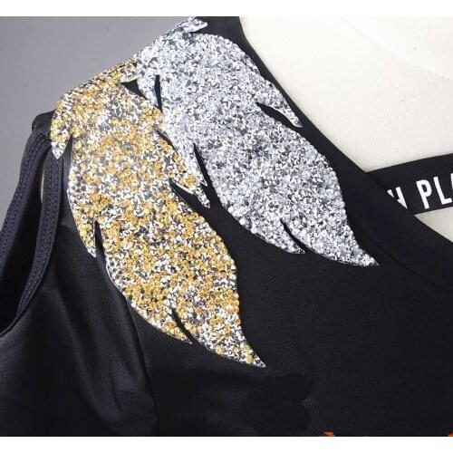 Hotfix beaded Embroidered patches para vestuario decorative iron on designer patches for jeans parches bordados para ropa