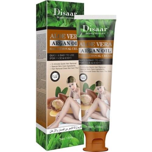 100ML Argan Oil Aloe Vera Hair Removal Cream Depilation Cream Depilatory Paste For Underarms, Thighs And Arms Remove Hair
