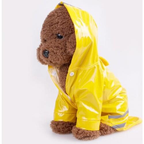 Summer Outdoor Puppy Pet Rain Coat S-XL Hoody Waterproof Jackets PU Raincoat for Dogs Cats Apparel Clothes Retail Wholesale