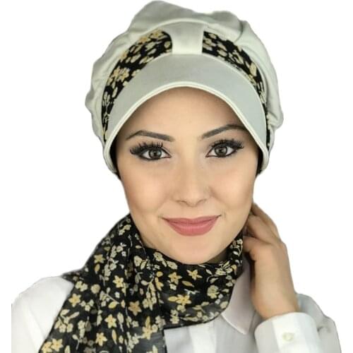 Islamic Fashion Muslim Women Hijab 2021 Trend Scarf Buckle Ready Sal White Single Biritli Scarf Hat