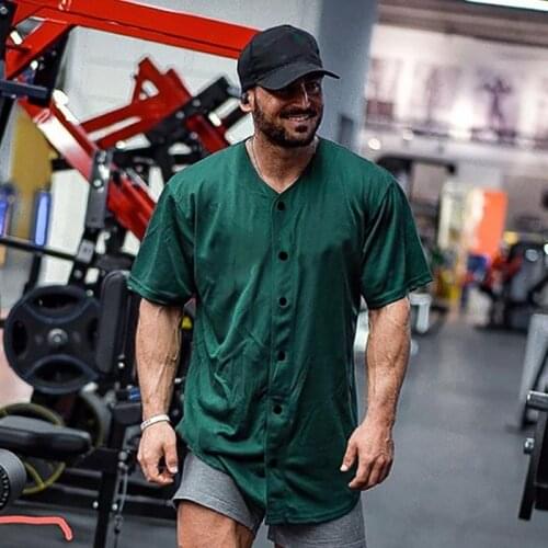 Mens New Brand Casual Workout Fashion Oversize Fashion Short Sleeve Mesh Shirt Fitness Clothing Bodybuilding Sports Trend Shirts