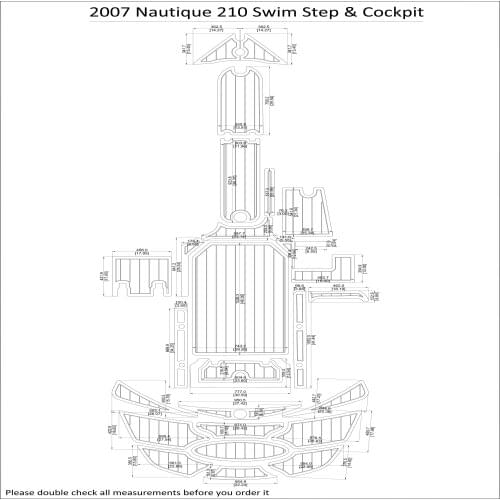 2007 Nautique 210 Swim Step & Cockpit Pad Boat EVA Teak Decking 1/4" 6mm