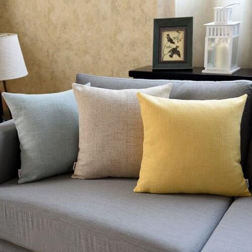 30x45/45/50/60cm thicken linen cushion cover plain color pillow cover waist pillow case for backrest pillowcase