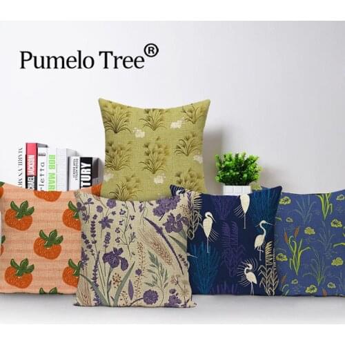 Plant pillow covers flower print tree pillowcase home decoration cushion cover pillowcase 45x45cm car pillowcase sofa decoration