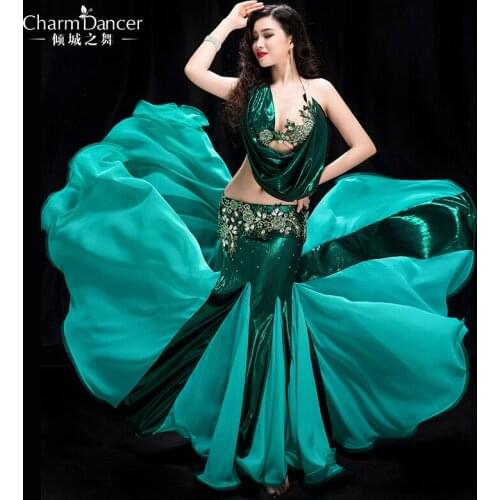 2018 new high grade Professional Performance Dancewear bra+skirt Outfit Women Brand Bellydance Costumes YC039