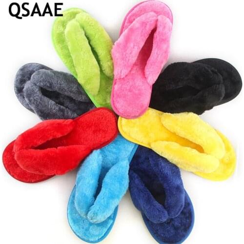 2020 New Hot Sale Spring Autumn men Flip Flops Soft Home Cotton Plush Slippers Women Indoor\ Floor Flip Flops Flat Shoes AWM05
