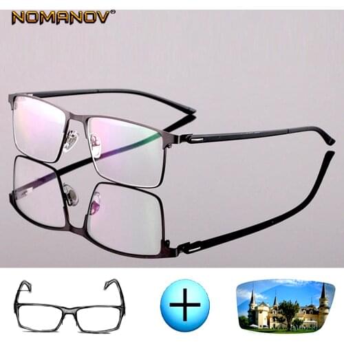 Custom made optical prescription glasses photochromic Classic large Titanium alloy full-rim frame myopia short sight reading